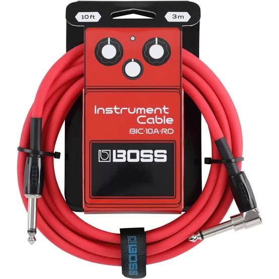 Boss – Cable de instrumentos recto ¼” Jack de 10fts/3mts. Rojo