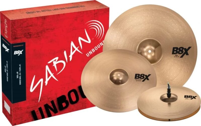 Set de Platillos Sabian B8X Performance – Modelo 45003X Bright Tone (14", 16", 20")