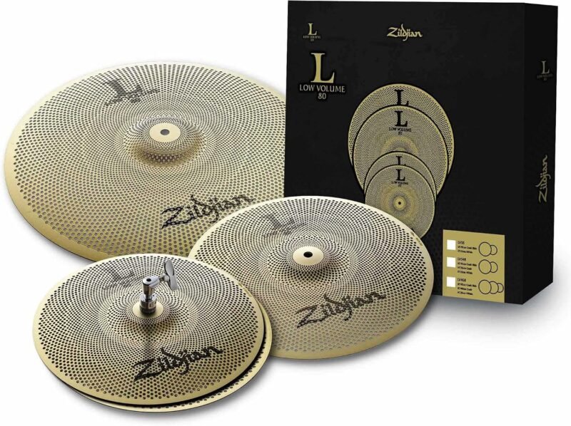 Set de Platillos Silenciosos Zildjian L80 Low Volume Pack – Modelo LV468 Matte Finish (14", 16", 18")