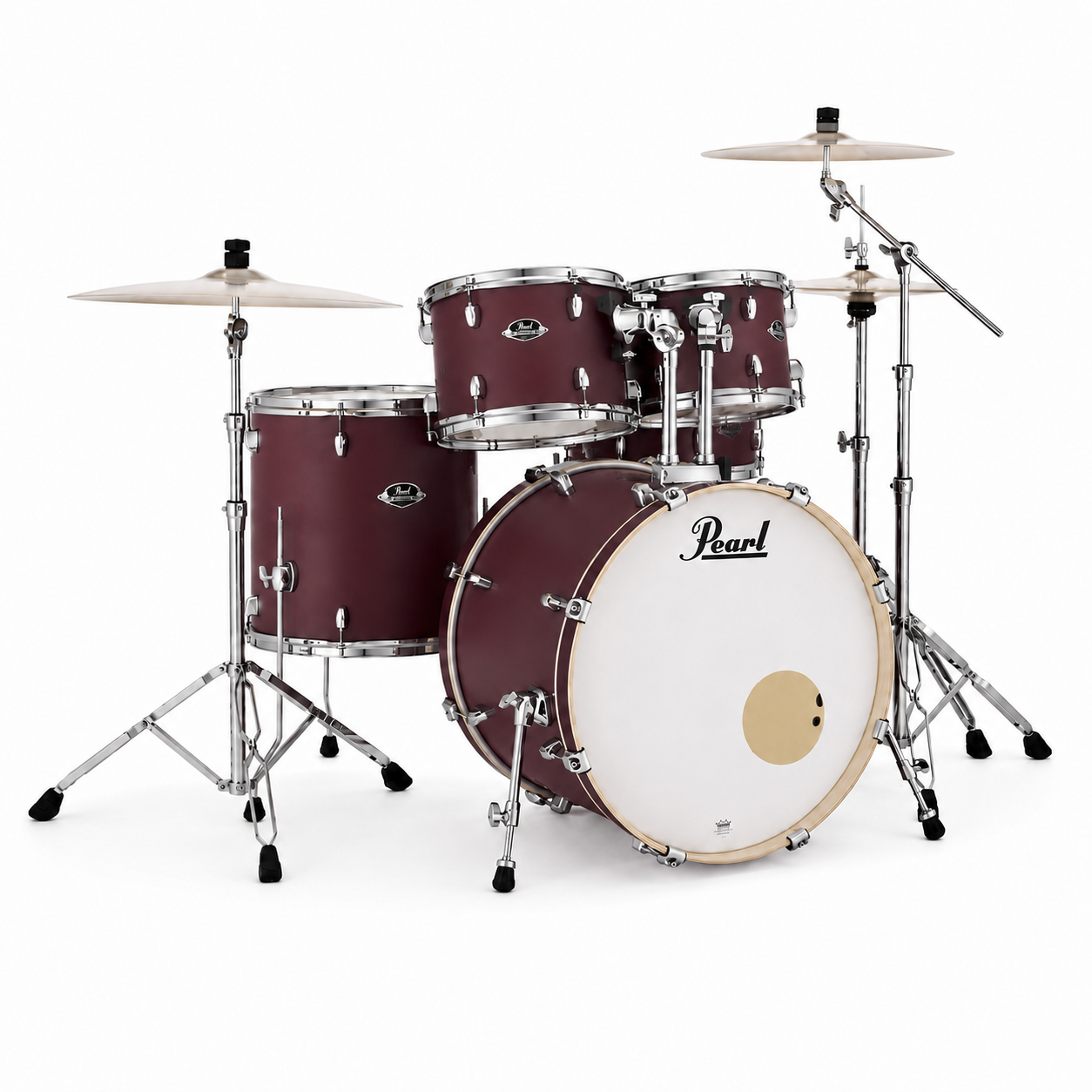 Batería Pearl Export 5 piezas – Satin Scarlet (Cuerpos y Herrajes)