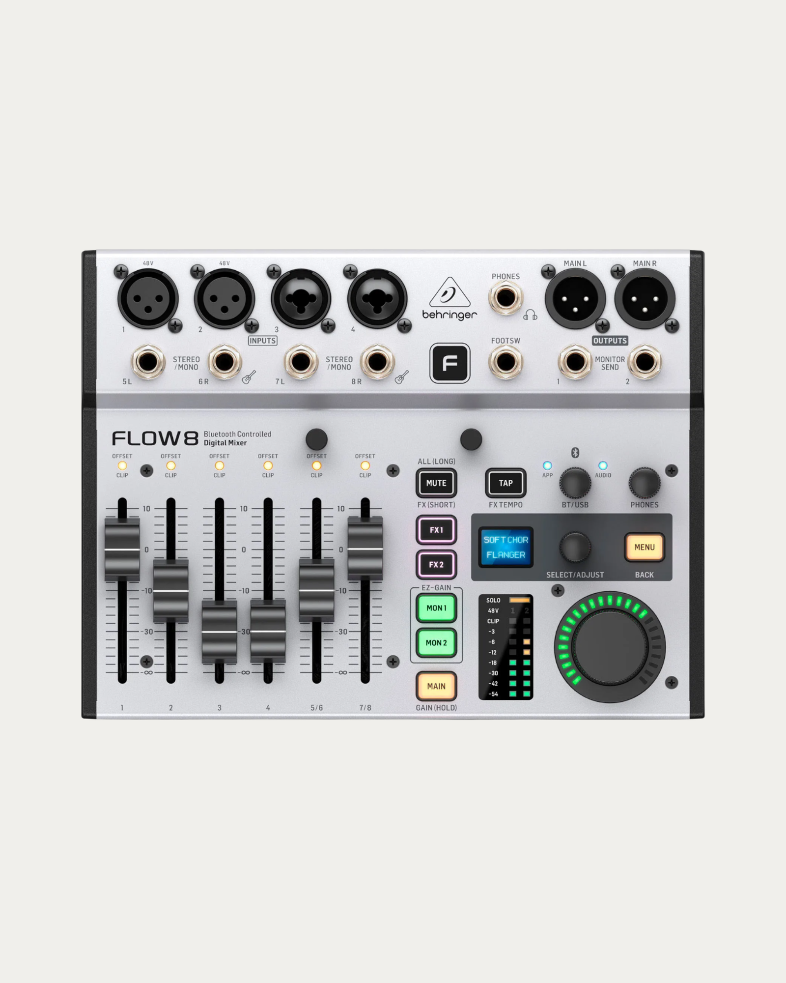 Behringer FLOW 8 - Consola digital de 8 entradas, audio Bluetooth e interfaz de audio USB