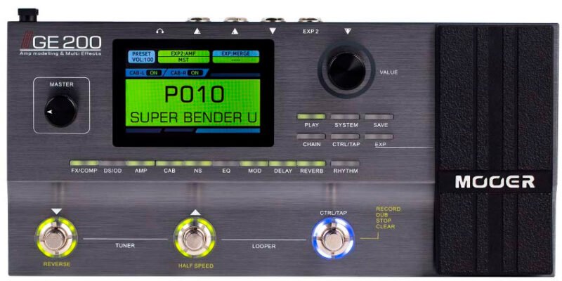 Mooer GE200 - Pedalera Multiefectos y Modelador para Guitarra